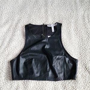 BCBGeneration faux leather crop top